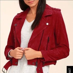 BLANKNYC Red Suede Moto Jacket!!!!!